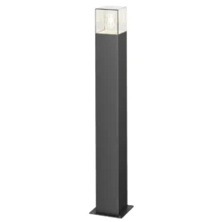 Bolardo luminoso Lucande Keke, altura 70 cm, antracita, aluminio