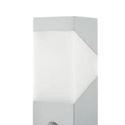Bolardo luminoso Lucande Kiran, 100 cm, con sensor, gris claro, IP44