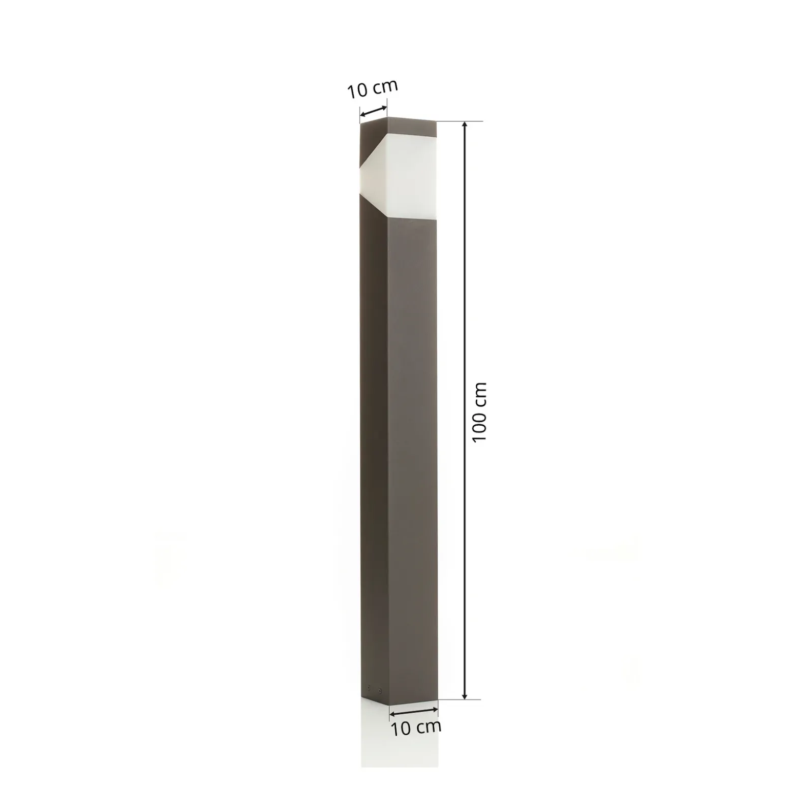Bolardo luminoso Lucande Kiran, 100 cm, gris, metal, IP44, E27