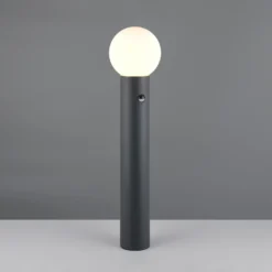 Bolardo luminoso Mures, antracita, altura 80 cm, metal, sensor