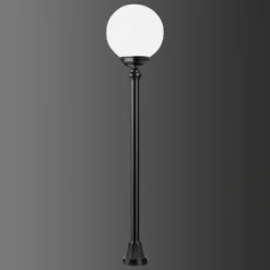 Bolardo luminoso 1142, pantalla bola, negro/blanco