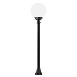 Bolardo luminoso 1142, pantalla bola, negro/blanco