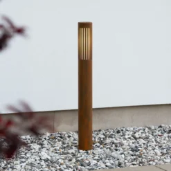 Bolardo luminoso Pistoia, color óxido, altura 95 cm, metal, IP54