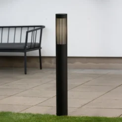 Bolardo luminoso Pistoia, negro, altura 95 cm, metal, IP54
