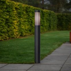 Bolardo luminoso Pistoia, negro, altura 95 cm, metal, IP54