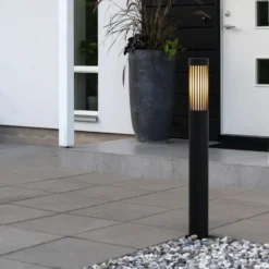 Bolardo luminoso Pistoia, negro, altura 95 cm, metal, IP54