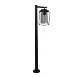 Bolardo luminoso Reed, IP44, negro, altura 100 cm, metal