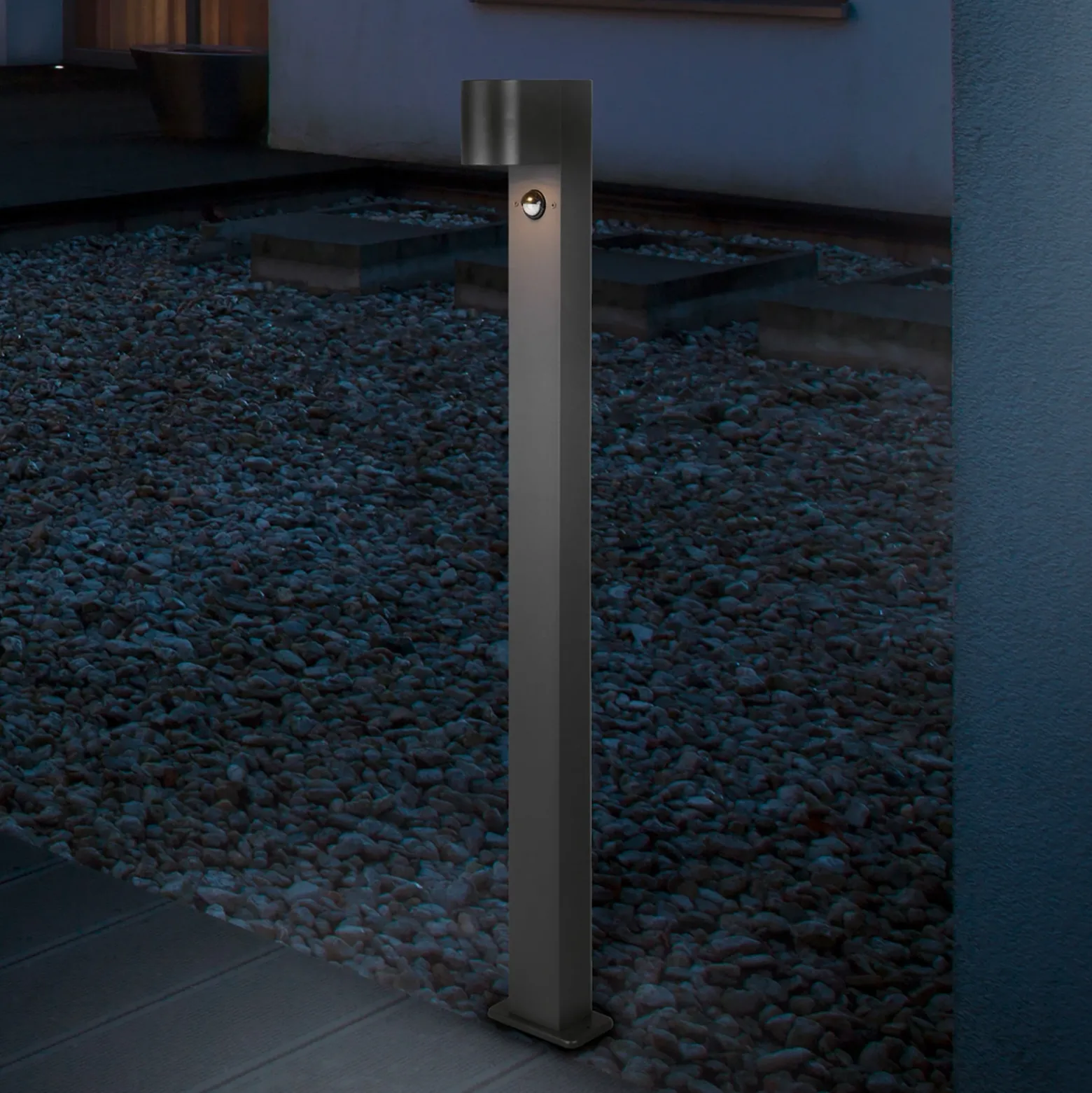 Bolardo luminoso Roya sensor movimiento antracita