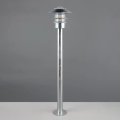 Bolardo luminoso Ruvuuma, color zinc, altura 100 cm, metal, IP44