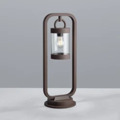 Bolardo luminoso SAMBESI, color óxido, altura 60 cm, metal, IP44