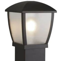 Bolardo luminoso Seattle, IP44, negro, altura 73 cm, metal