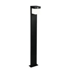 Bolardo luminoso solar Colombo, negro mate, metal, altura 100 cm