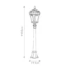 Bolardo luminoso Tournai, altura 110 cm, aluminio, cristal