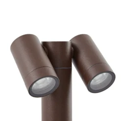 Bolardo luminoso Tulimar de PRIOS, 2 luces, 60 cm, color óxido, IP65