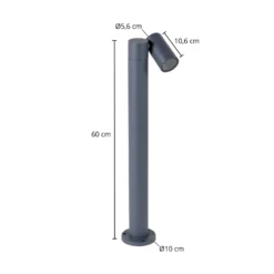 Bolardo luminoso Tulimar de Prios, 1 luz, 60 cm, metal, IP65