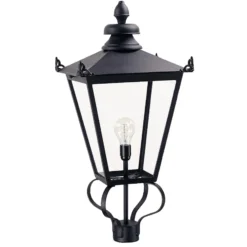 Bolardo luminoso Wilmslow negro 1 luz alto 82,5cm
