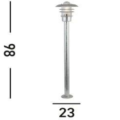 Bolardo luminoso X Conrad, plateado, IP44, altura 51 cm, acero