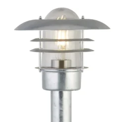 Bolardo luminoso X Conrad, plateado, IP44, altura 51 cm, acero