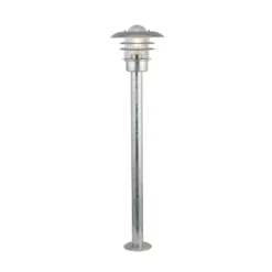 Bolardo luminoso X Conrad, plateado, IP44, altura 51 cm, acero