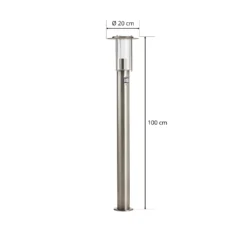 Bolardo luminoso York, acero inoxidable, detector de movimiento, IP44