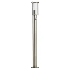 Bolardo luminoso York, acero inoxidable, detector de movimiento, IP44