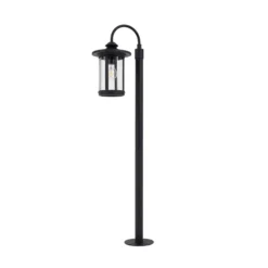 Bolardo luminoso Zayn de Lindby, negro, cristal, altura 109 cm, IP65