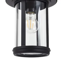Bolardo luminoso Zayn de Lindby, negro, cristal, altura 109 cm, IP65