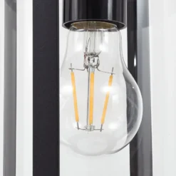 Bolardo luminoso Zayn de Lindby, negro, cristal, altura 109 cm, IP65