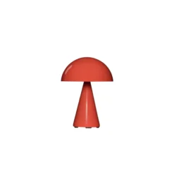 Bonita lámpara de mesa LED recargable Mush, rojo claro, altura 20 cm
