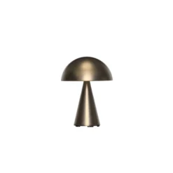 Bonita lámpara de mesa LED recargable Mush, latón bruñido, altura 20 cm