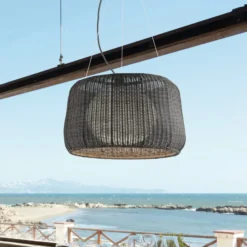 Bover Lámpara colgante exterior LED Fora 90, marrón grafito/marrón