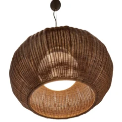 Bover Lámpara colgante exterior Garota, marrón grafito/marrón Ø 72 cm