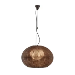 Bover Lámpara colgante exterior Garota, marrón grafito/marrón Ø 72 cm
