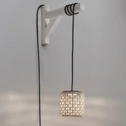 Bover Nans S/16/H colgante LED, enchufe, beige