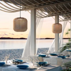 Bover Nans S/31 Lámpara colgante exterior LED, marrón