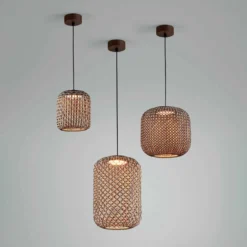 Bover Nans S/21 Lámpara colgante exterior LED, marrón