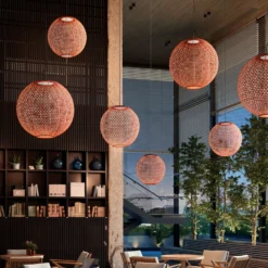 Bover Nans Sphere S/60 lámpara colgante exterior LED rojo