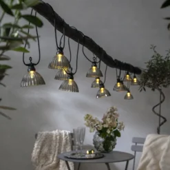 Cadena de luces LED Circus Shade 12 pantallas gris