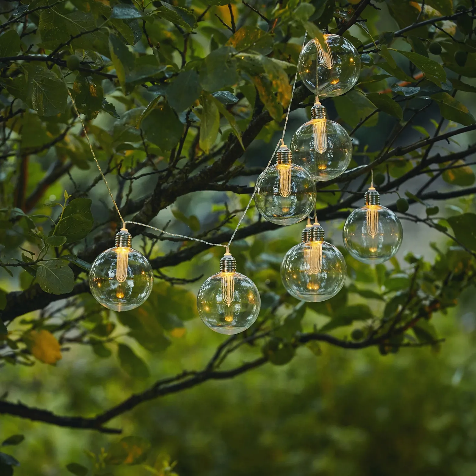 Cadena de luces LED solar Chania, 8 luces
