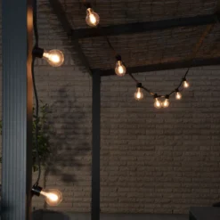 Cadena de luces LED solares para fiestas, 6,2 W, color ámbar, IP44, 1800 K