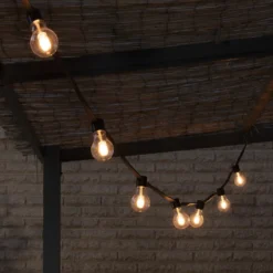 Cadena de luces LED solares para fiestas, 6,2 W, color ámbar, IP44, 1800 K