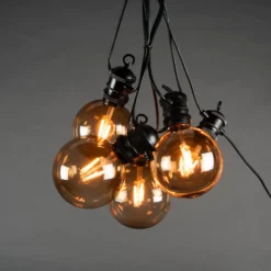 Cadena de luces LED solares para fiestas, 7 W, marrón, IP44, 1800 K