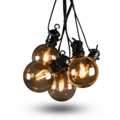 Cadena de luces LED solares para fiestas, 7 W, marrón, IP44, 1800 K