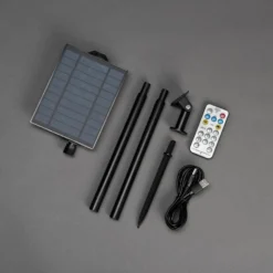 Cadena de luces LED solar para fiestas, 7 W, color ámbar, IP44, 1800 K