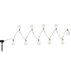 Cadena de luces LED solar 33708-10 plata metálico