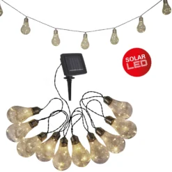 Cadena de luces solar LED, bombilla, 10 luces