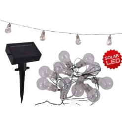 Cadena de luces solar LED, bombilla, 10 luces