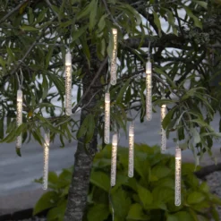Cadena LED solar Bubbly 10 luces blanco cálido