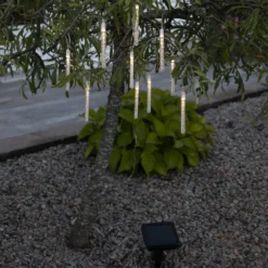 Cadena LED solar Bubbly 10 luces blanco cálido