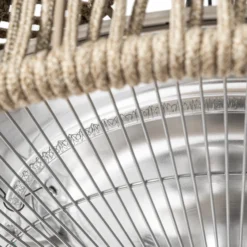 Calefactor colgante Calenza de Lucande, color beige, Ø 50 cm, 1.500 W